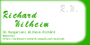richard wilheim business card
